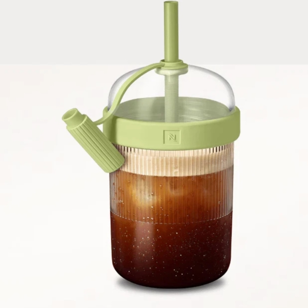GENUINE NESPRESSO Nomad Tumbler Mug BOXED BRAND CUP ICED COFFEE Pistachi…